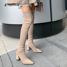 Kanseet  Over Knee Women Boots  Pointed Toe Autumn High Heels Fashion Khaki Sexy Over Knee Women'sBoot 2024 - buy cheap