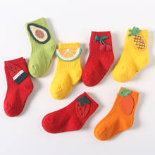 Calcetines decorativos de algodón para niños y niñas, medias suaves con dibujos de frutas, accesorios de ropa, 0 a 3 años, 1 par 2024 - compra barato