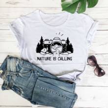 Camiseta hipster de algodão unissex da natureza está chamando montanha, gráfico, camiseta casual e hipster, presente para meninas, citação grunge tumblr, festa, camiseta 2024 - compre barato