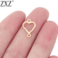 ZXZ 20pcs Gold Tone Hammered Heart Connector Charms for  DIY Bracelet Necklace Jewelry Making Findings 17x12mm 2024 - buy cheap