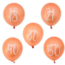 Globos de cumpleaños de número dorado y rosa, decoraciones para fiesta de cumpleaños con dibujo de números, 18, 20, 21, 30, 40 y 50 2024 - compra barato