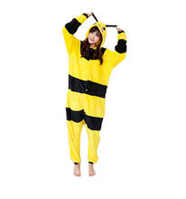 Pijama Kigurumi de invierno con diseño de abeja, ropa de dormir Unisex de franela para hombre y mujer 2024 - compra barato