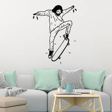 Artística pegatinas para la pared de Skateboard moda moderna etiqueta de la pared decoración salón decoración dormitorio desmontable removible mural 2024 - compra barato