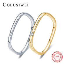 Colusiwei 2021 New Wedding Egagement Stackable 925 Sterling Silver Square Finger Rings for Women Bride Fashion Original Jewelry 2024 - buy cheap