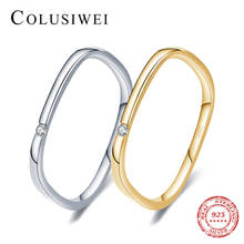 Colusiwei-anillo cuadrado de plata de ley 2021 para mujer, sortija apilable para boda, joyería Original para novia, novedad de 925 2024 - compra barato