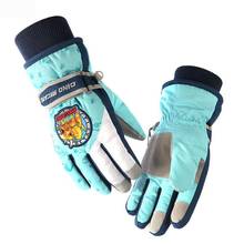 Теплые лыжные перчатки зимние для мальчиков ветрозащитные перчатки полный палец плюс бархат для верховой езды Спорт на открытом воздухе 2024 - купить недорого