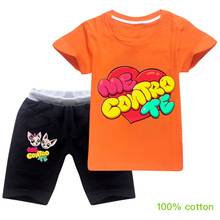 2020 Summer Cotton T Shirts Me Contro Te Short Sleeve + Shorts 2pcs Kids Clothing Baby Girl T Shirt Teens Tops Children Clothes 2024 - buy cheap
