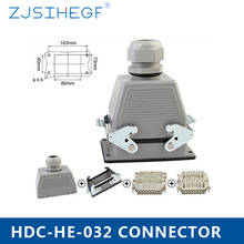 He-032 Heavy Duty Connector 32 Core Rectangular Butt Type Waterproof Socket Connector for Aerospace Industry 2024 - buy cheap