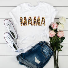 Женская одежда с леопардовым принтом и буквенным принтом для мамы, футболки, топы с графическим рисунком для женщин и женщин, женская футболка Tumblr, футболки 2024 - купить недорого