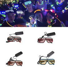 Gafas intermitentes de dos colores, luces LED de alambre para fiestas, gafas luminosas fluorescentes para Halloween, decoraciones para fiestas 2024 - compra barato