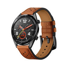 watch film+strap for Huawei Watch GT samsung galaxy watch 46mm gear S3 Frontier band Genuine Leather belt+Screen Protector glass 2024 - buy cheap