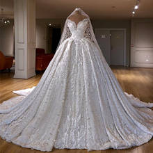 Vestidos De Novia Luxo Frisada Vestido de Noiva A-Line Querida Lace Apliques Vestidos de Casamento Faça O Costume Feitas À Mão Vestido de Noiva 2024 - compre barato