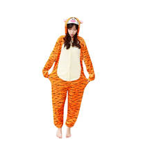 Cosplay kigurumi adulto pijamas tigre onesies inverno com capuz macacão trajes de halloween para mulheres sleepwear 2024 - compre barato