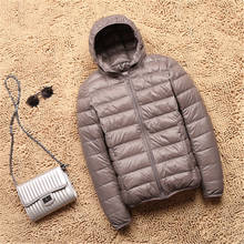 Женская зимняя ульсветильник куртка на 90% белом утином пуху, модная повседневная женская верхняя одежда большого размера, водонепроницаемое теплое пальто с капюшоном, 2021 2024 - купить недорого