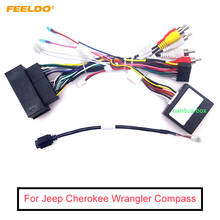FEELDO Car 16pin Android Wiring Harness USB Cable With Canbus For Jeep Cherokee 15~19/Compass 2017+/Wrangler/Renegade/Fiat 500 2024 - buy cheap