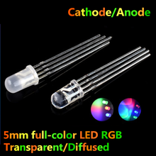 1000PCS 5mm full-color LED RGB red/green/blue Common Cathode/Anode Four feet Transparent/Diffused color light 5mm diode colorful 2024 - buy cheap