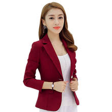 Office Lady Fashion Slim Blazer Coat Women Elegant Solid Color Blazers Suit Long Sleeve Jacket 2024 - buy cheap