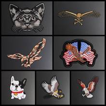 Apliques bordados em forma de caveira, patches esqueleto de asa para decoração de roupas 3d diy, animais motociclistas 2024 - compre barato