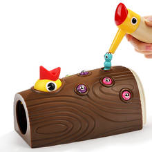 Juego de rompecabezas magnético de madera para niños y niños pequeños, juguete de captura de oruga, pájaro carpintero 2024 - compra barato