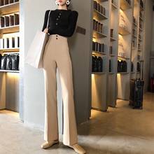 Spring New Korean Fashion High Waist Streetwear Wide Leg Pants Casual Solid Long Trousers Vintage Office Ladies Bottoms 2024 - buy cheap