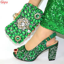 doershow New Arrival Shoes and Bag Set African Sets 2020 green Nigerian Women Shoes and Matching Bags Set for wedding!HJL1-4 2024 - buy cheap