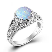 White Fire Opal Ring Sterling Silver 925 Massive Stone Dragon Gothic Claw Filigree Women Jewelry Accessories Dropship Suppliers 2024 - buy cheap