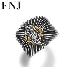 FNJ 925 Silver Ring Punk Eye New Fashion Original S925 Sterling Silver Rings for Women Men Jewelry Adjustable Size 2024 - buy cheap