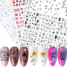 36pcs Nail Stickers Decals Set Letters Sexy Girl Flowers Water Transfer Slider Nail Art Foil Decoration Tattoo Manicure TR1561-1 2024 - buy cheap