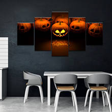 Art HD Print 5 Piece Canvas Painting Halloween Pumpkin Posters Wall Art Pictures for Living Room Home Decorarion Wholesale 2024 - buy cheap