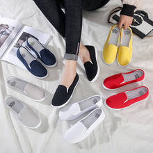 Alpargatas transpirables para mujer, zapatos bajos de lona, zapatillas pequeñas blancas de verano, novedad 2024 - compra barato