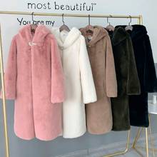 2020 Hot Autumn Winter Faux Fur Coat Women Hooded Thickening Warm Long Faux Fur Coat Women's Overcoat Clothes Plus Size 2024 - buy cheap