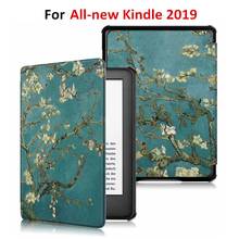 Capa para kindle amazon 2019, capa dobrável de couro pu com leitor de e-reader automático para novo kindle 2019 + 2024 - compre barato