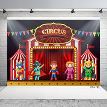 Circo carnaval flâmula super-herói foto fundos de vinil pano de fundo para crianças festa aniversário do bebê photoshoot fotografia adereços 2024 - compre barato