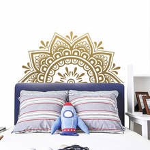 Home Decor Vinyl Wall Decals Bohemian Style Mandala Headboard Sticker Half Datura Bedroom Decoration Yoga Studio DIY Murals Y95 2024 - buy cheap