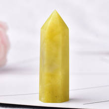 1 шт. натуральный кристалл точка из лимонного нефрита камень исцеления энергии обелиск желтый кварц башня орнамент для домашнего декора Рождественский подарок 2024 - купить недорого