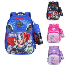 Mochila escolar de desenhos animados da disney, frozen, princesa elsa, homem-aranha, thor, semester, presentes para crianças 2024 - compre barato