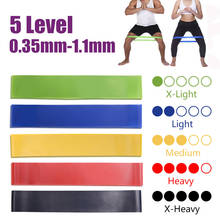 Faixa elástica de borracha para exercícios, 0.35mm-1.1mm, resistência para ioga, pilates, fitness, esportes ao ar livre, equipamento de exercício, 5 cores 2024 - compre barato