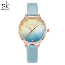 Shengke Luxury Brand Colorful Women Watch Creative Simple Women Watches Fashion Leather Quartz Ladies Watch Clock Montre Femme 2024 - buy cheap