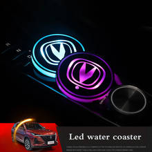 Porta copo luminoso automotivo de led, acessórios para carro inteligente, 7 cores, com copo de água, para changan eado xt cs35 cs75 cs85 cs95 dsvin v7 2024 - compre barato