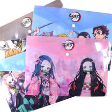 12 pcs/lot Kawaii PVC Demon Slayer A4 File Holder Cute Press Document bag Pencil Case Stationery gift office school supply 2024 - buy cheap