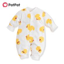 PatPat 2021 New Spring and Autumn Baby Yellow Duck Allover Long-sleeve One Pieces Jumpsuit Soft Baby Boy and Girl Clothes 2024 - buy cheap