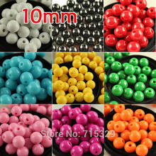 100pcs 10mm Acrylic Charm round loose candy  spring colors children joys tools Beads Spacer  diy Jewelry Making pk color 2024 - buy cheap