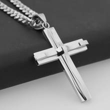 High Quality Polished Stainless Steel Cross Pendant Necklace for Men Women Silver Color Cross Necklace Religious Jewelry 2024 - buy cheap