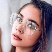 Metal Frame Transparent Square Glasses Optical Spectacle Frames Classic Luxury Clear Lens Sunglasses Women Men Oculos Feminino 2024 - buy cheap