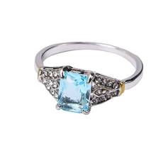 Luxury Women Blue/Purple/Green Zircon Wedding Bride Rings Stone Cut Promise Engagement Ring Jewelry Gift 2024 - buy cheap