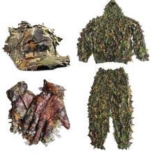 CS 3D лист Yowie Снайпер Ghillie костюм + джунгли Кепка + камуфляжные перчатки легкая дышащая одежда для охоты для наблюдения за птицами 2024 - купить недорого