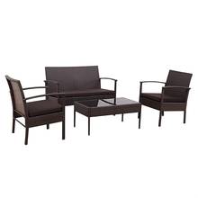 4 шт патио ротанга набор плетеной мебели столы и стулья, мебель для сада НАБОРЫ HW54690 2024 - купить недорого