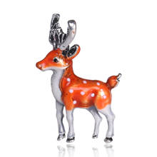 3 Colors Available Cute Small Deer Brooches for Women Bucks Sika Deer Animal Brooch Pin Coat Accessories Kids Gift 2024 - buy cheap