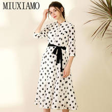 MIUXIMAO 2020 Spring Lace Dresses Women Party  Female Vintage Polka Dot Print Short Dress Plus Size Dresses Vestidos 2024 - buy cheap