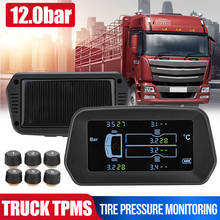 Tire Pressure Monitoring System 12.0 Bar TPMS 6PCS External Sensor Truck Tyre Pressure Temperature Monitor Auto Alarm 2024 - buy cheap